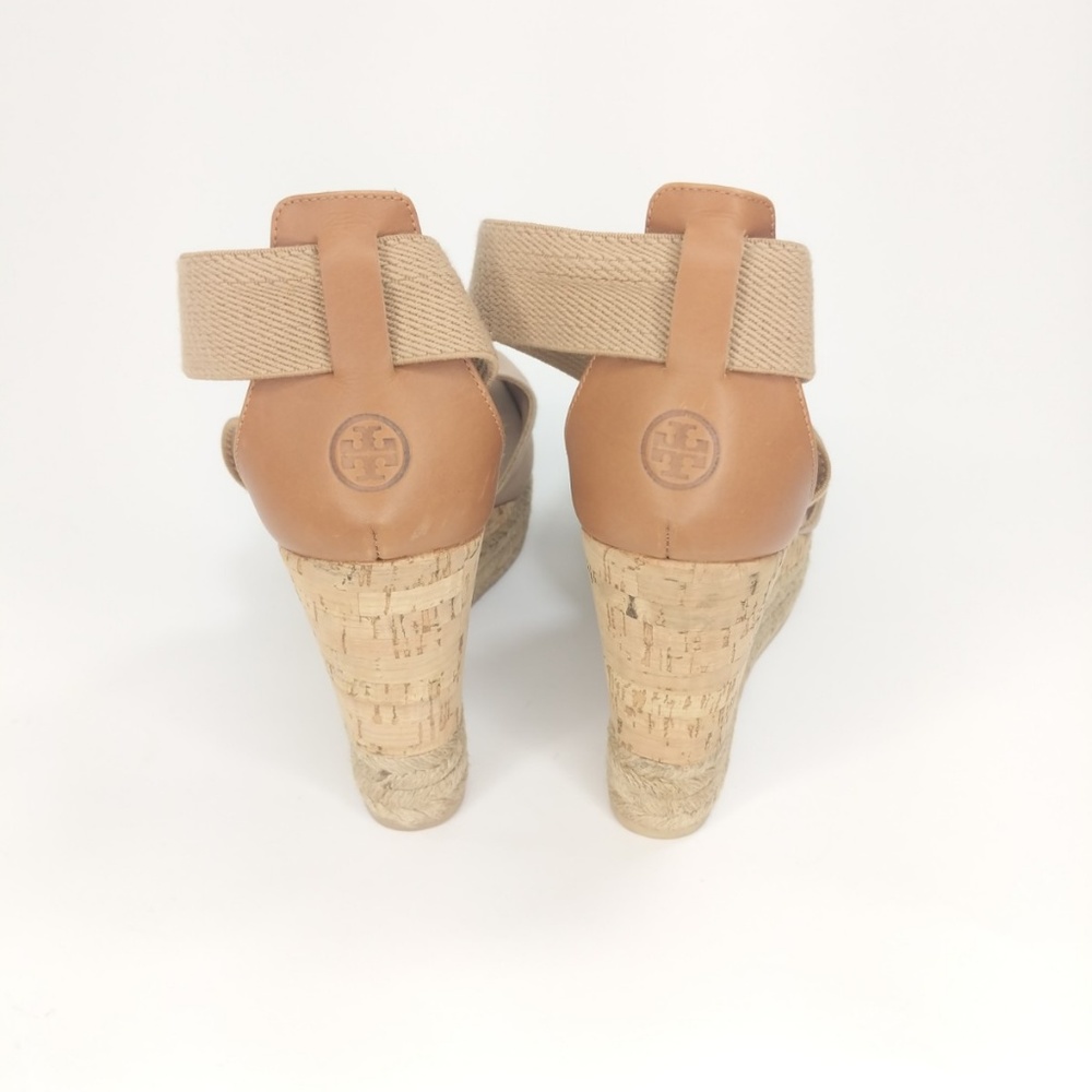 💙HP💙 Like New Tory Burch Peep-Toe Wedge Sandals - Picture 3 of 6